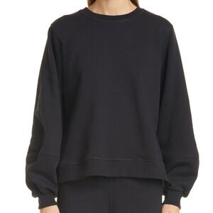 Ganni Balloon Sleeve Recycled Cotton Blend Sweatshirt